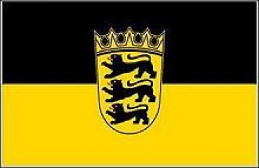 Länderflagge Baden-Württemberg mit Wappen