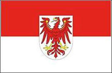 Länderflagge Brandenburg mit Wappen
