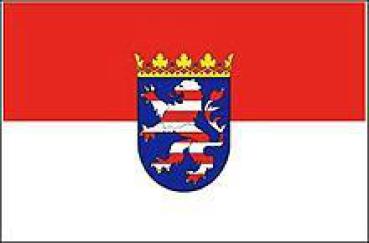 Länderflagge Hessen mit Wappen