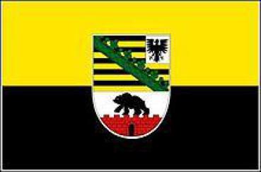 Länderflagge Sachsen-Anhalt mit Wappen