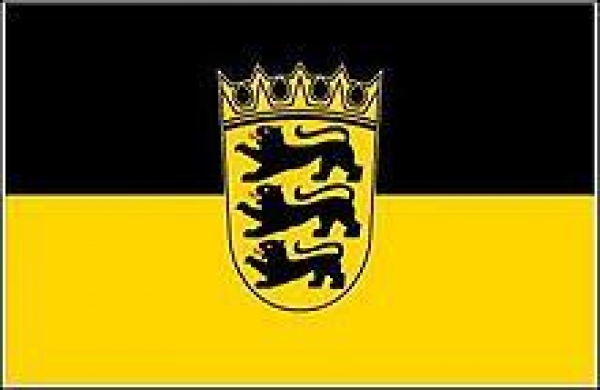 Länderflagge Baden-Württemberg mit Wappen