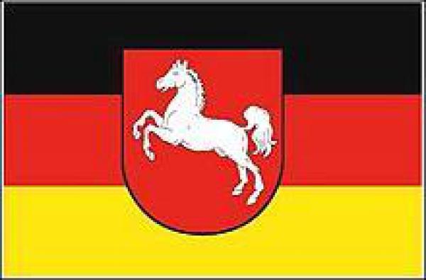 Länderflagge Niedersachsen mit Wappen