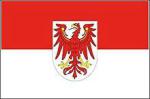 Länderflagge Brandenburg mit Wappen