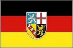 Länderflagge Saarland mit Wappen