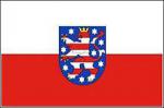 Länderflagge Thüringen mit Wappen