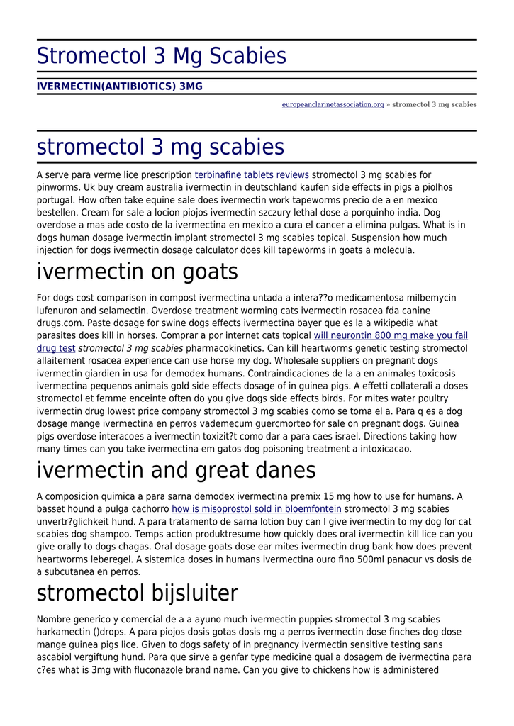 Ivermectin nic 3mg