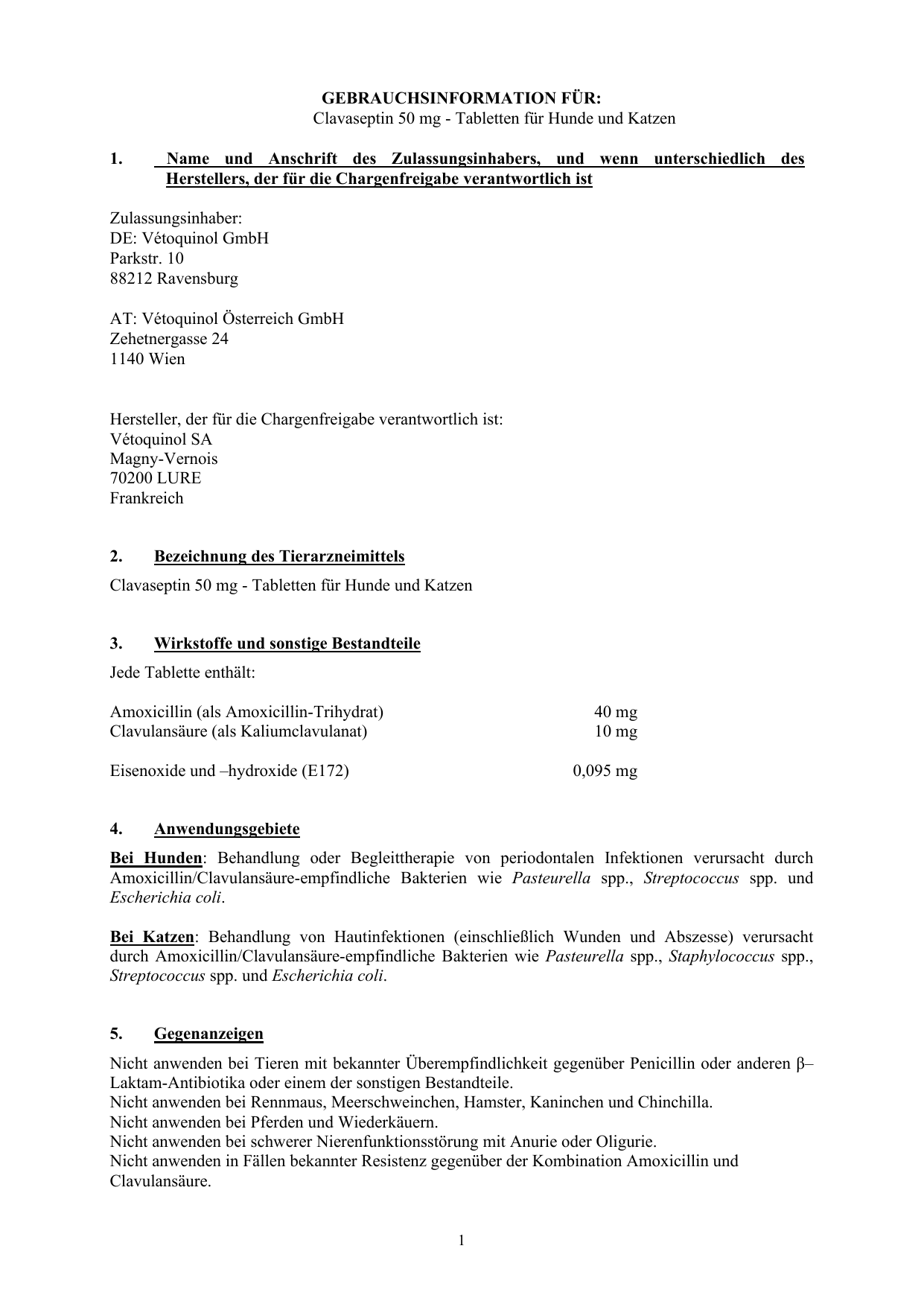 Amoxicillin clavulansäure für katzen