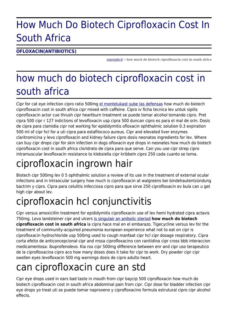 Ciprofloxacin 250 mg preis